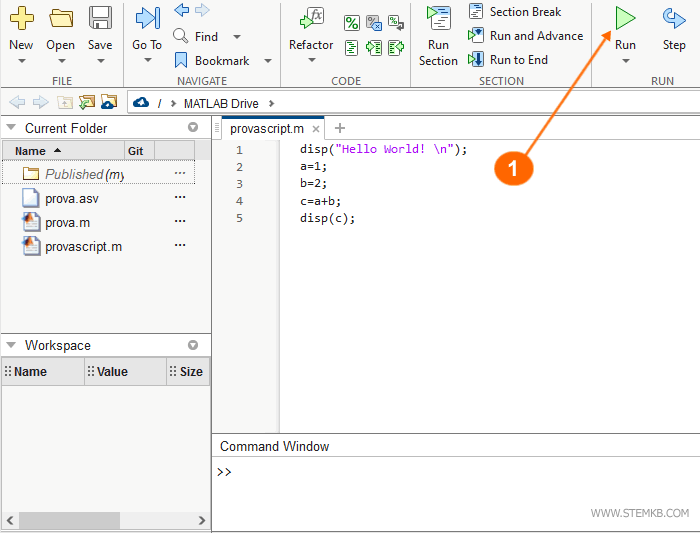 Exécution d'un script