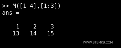 une autre sous-matrice 2x3 avec des lignes non adjacentes