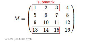 une sous-matrice 2x3 avec des lignes différentes
