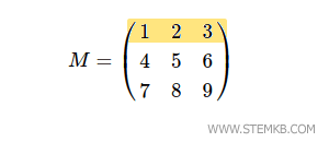 extraire la première ligne de la matrice