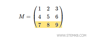 extraire la troisième ligne de la matrice