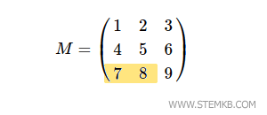 extraire les première et deuxième colonnes de la troisième ligne
