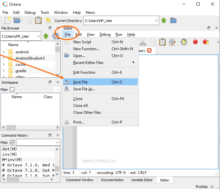 Enregistrer le fichier