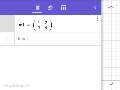 Exemple de matrice dans Geogebra