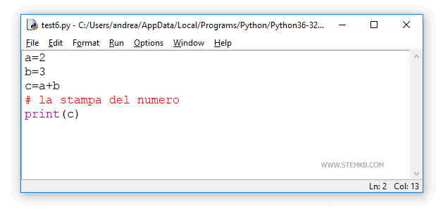 ins&eacute;rer un commentaire dans votre code Python