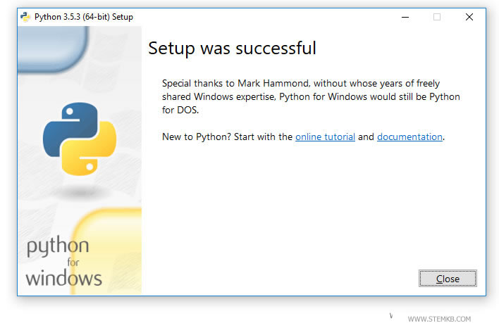 cliquez sur le bouton FERMER