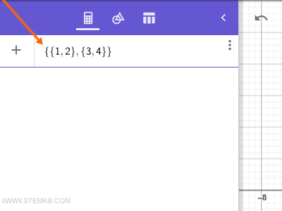 Créer une matrice dans Geogebra