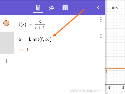 comment utiliser le symbole de l'infini sur Geogebra
