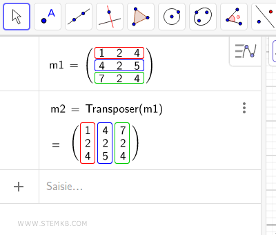 explication de la transposition d'une matrice