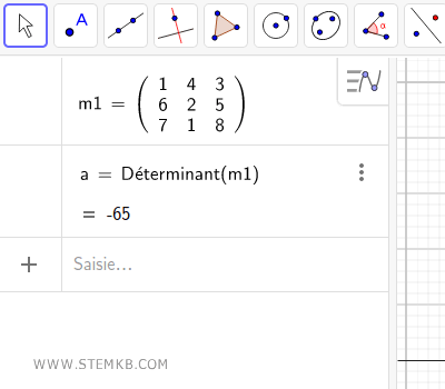 le calcul du déterminant de la matrice
