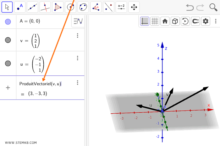 calcul du produit vectoriel