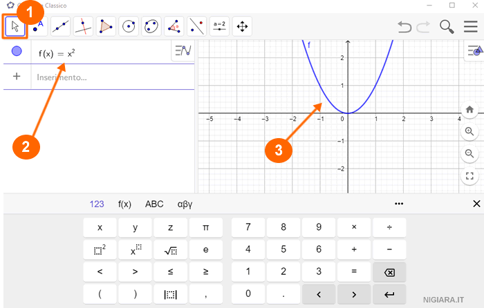 comment tracer un graphe de fonction sur Geogebra