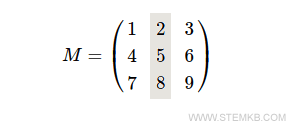 Voici la deuxi&egrave;me colonne de la matrice.