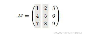Voici les deux premi&egrave;res colonnes de la matrice.