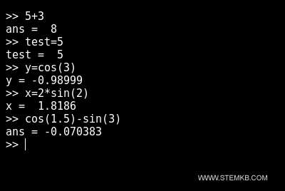 Fen&ecirc;tre de commande Octave