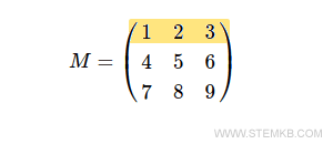 la première ligne de la matrice
