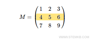 la deuxième ligne de la matrice