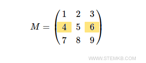la première et la troisième colonne de la deuxième ligne de la matrice
