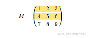 les deux premières lignes de la matrice