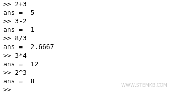 op&eacute;rations math&eacute;matiques &eacute;l&eacute;mentaires avec Octave