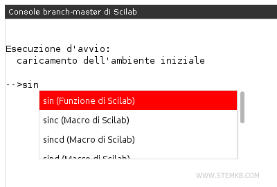 command autocomplete in Scilab